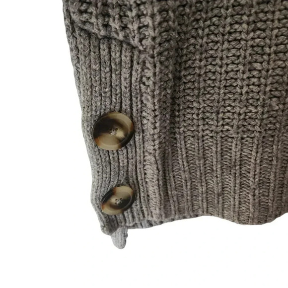 Madewell Cotton Wool Blend Nordstrom Sweater Gray Mock Neck Long Sleeve Large - Picture 10 of 11